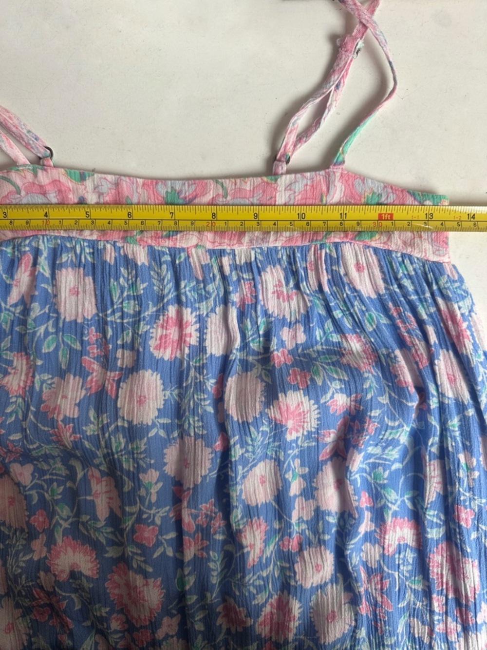 Billabong Floral Border Print Maxi Dress Blue Pink Size XS - Picture 10 of 11